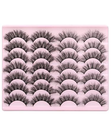 ALICROWN 6D Faux Mink Lashes - 14 Pairs Fluffy & Dramatic, Soft Reusable False Eyelashes - Buy Online on GoSupps.com