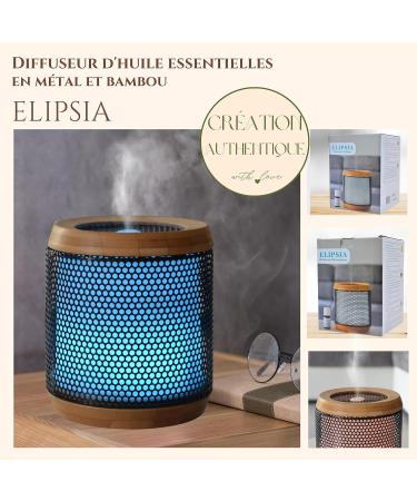 Zen'ar me Elipsia Essential Oil Diffuser | Ultrasonic Aromatherapy & LED Bamboo Metal Design | International Shipping - Buy Online on GoSupps.com