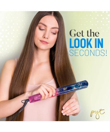 PYT Unicorn Pro Hair Straightener - Ceramic Flat Iron for All Hair Types | 150W Adjustable Temperature | Curl Wave & Straighten (Galaxy - Buy Online on GoSupps.com