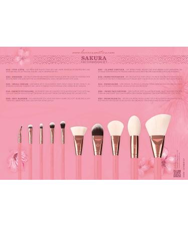 Luvia Sakura Vegan Makeup Brush Set - 10 Cosmetic Brushes with Pink/Rose Gold Clutch - Perfect Makeup Essentials for Flawless Application - Buy Online on GoSupps.com