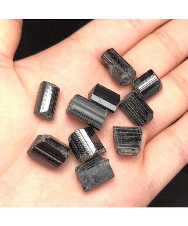 Natural Crystal Rough Natural Quartz Crystal 10Pcs Pure Natural Black Tourmaline Crystal coarse Stone Specimen Block Artwork Home Office Decor - Buy Online on GoSupps.com