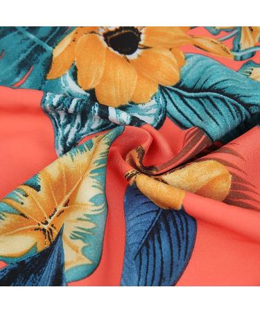 MCEDAR Men's Hawaiian Shirt and Short Set with Bucket Hat - Pink/Orange Floral - Size XL - Casual Beach Vacation Outfit - Buy Online on GoSupps.com