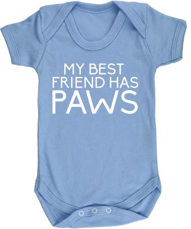 Hippowarehouse My best friend has paws baby vest bodysuit (short sleeve) boys girls