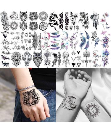 Small Flowers Letters Temporary Tattoos - 3D Moon Planet Lavender Fake Tattoos - Realistic Feather Butterfly Sticker for Kids & Adults - 73 Count - Buy Online on GoSupps.com