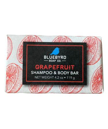 Bluebyrd Soap Co. Grapefruit Natural Shampoo Bar | Eco-Friendly Solid Hair Wash for All Hair Types | Vegan & Plastic-Free | 4.2oz - Buy Online on GoSupps.com