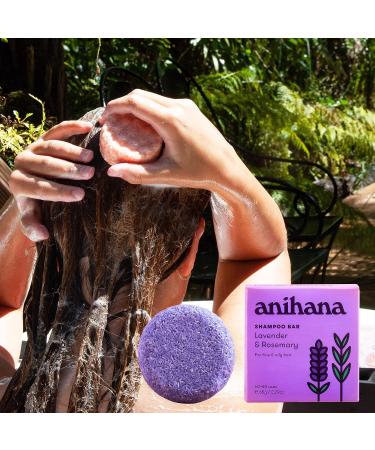 ANIHANA Lavender Rosemary Shampoo Bar - Deep Cleansing for Fine & Oily Hair | 2.29 oz (Up to 80 Washes) - Buy Online on GoSupps.com