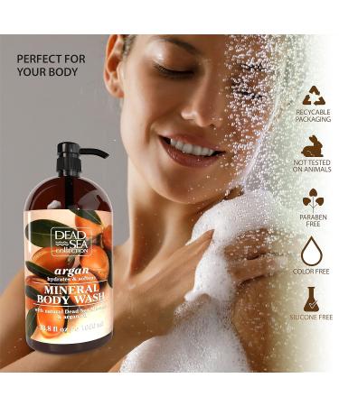 Dead Sea Collection Argan Body Wash for Women and Men - Pack of 2 (67.6 fl. oz) - Cleanses and Moisturizes Skin with Natural Minerals and Vitamins - Buy Online on GoSupps.com