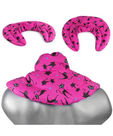 Neck pillow with stand-up collar cat-pink - rapeseed pillow - neck pillow heat pad - a very cozy neck warmer