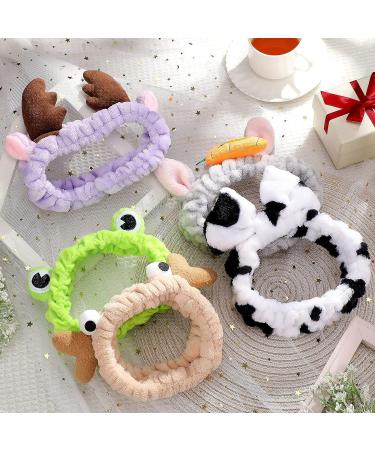 Jutom 6-Piece Animal Themed Spa Headband | Cute Makeup Headband with Lovely Ears | Elastic Cosmetic Head Wrap for Women and Girls - 6 Styles - Buy Online on GoSupps.com