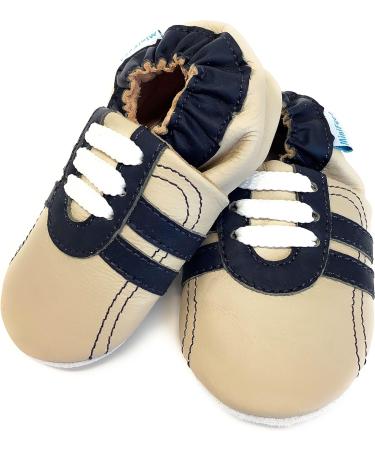 MiniFeet Premium Soft Leather Baby Shoes - Buy 4 Pairs, Get 1 Free! - Toddler Shoes for 0-6 Months to 4-5 Years - Beige Trainer - Buy Online on GoSupps.com