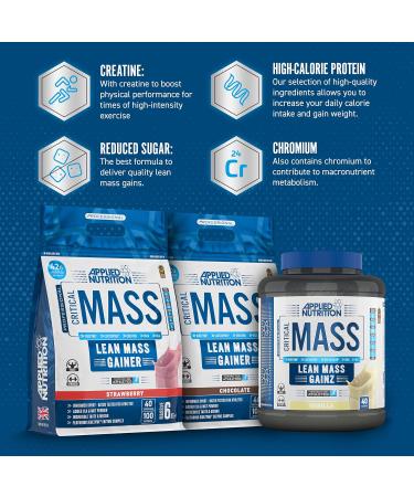 Applied Nutrition Critical Mass Professional 2.4kg Vanilla - High Calorie Weight Gainer for Lean Mass - 16 Servings - Buy Online on GoSupps.com