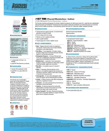 Systemic Formulas Bio Nutriment TMI Thyroid Metabolism + Iodine 60 Capsule #187 - Iodine Supplement for Thyroid Support in Women and Men - Kelp Iodine Pills - Buy Online on GoSupps.com