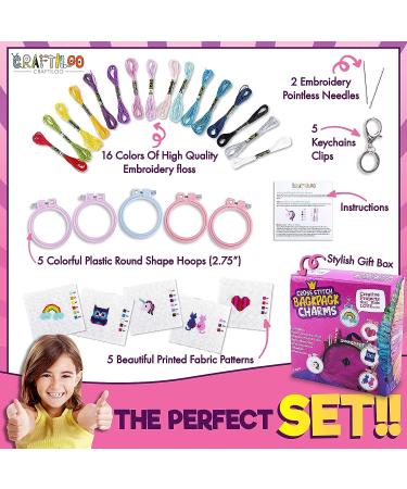 Kids' Cross Stitch Kits: 5 Stamped Designs for Beginners | Needlepoint & Embroidery Kit for Girls - Buy Online on GoSupps.com