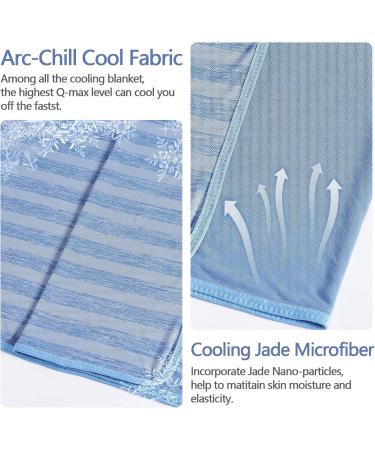 Guohaoi Cooling Blanket (King Size 90 x 108) - Oeko-Tex Certified Cool Fiber for Night Sweats - Breathable & Hypo-Allergenic - Blue - Buy Online on GoSupps.com
