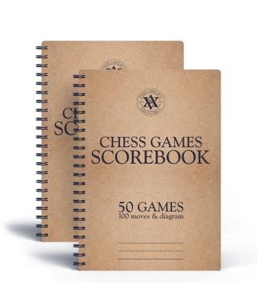 A&A Eye-Protection Chess Scorebook/Matches Tournaments Score Pad / 50 Games / 100 Moves / 2 Pack