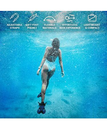 COZIA DESIGN Adjustable Swim Fins for Lap Swimming - Travel Size Scuba Diving Flippers with Neoprene Water Socks - Adult Size Large - Buy Online on GoSupps.com