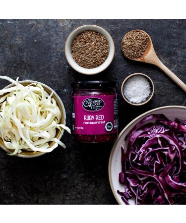Ruby Red Sauerkraut 1kg Jar - Raw & Unpasteurised - Traditionally Fermented - by The Cultured Food Company - Buy Online on GoSupps.com