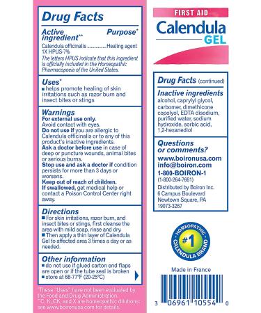Boiron Calendula Gel 1.5 oz (Pack of 3) - Homeopathic Relief for Skin Irritation & Burns - Buy Online on GoSupps.com