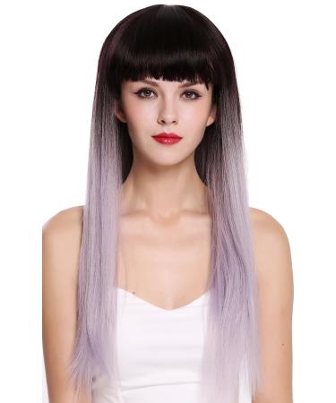 WIG ME UP - RGF-6190-T4/GRAY wig women's wig long straight fringe ombre dark brown purple grey