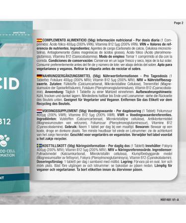 Folic Acid Pregnancy 400mcg with Vitamin B12 | 13 Months | 400 Vegan Tablets | Immune System Supplement - Buy Online on GoSupps.com