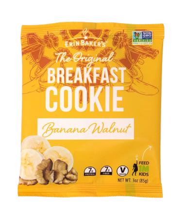 Erin Baker's Breakfast Cookies, Banana Walnut, Whole Grain, Vegan, Non-GMO, 3 Ounce (Pack of 12)