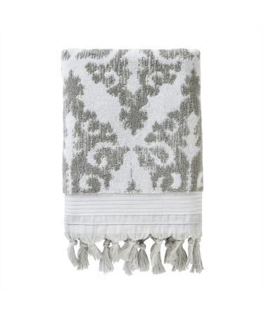 SKL Home Mirage Fringe 100% Turkish Cotton Bath Towel, Gray Bath Towel Gray