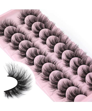 Zenotti E Fluffy False Eyelashes 18mm - 10 Pairs | Faux Mink D Curl Cat Eye Lashes - Buy Online on GoSupps.com