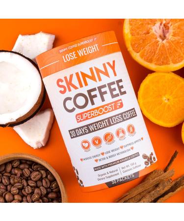 Skinny Coffee Super Boost Weight Loss Protein Powder Sugar-Free Keto Vegan Coffee Supports Energy & Metabolism Weight Loss Coffee Diet 1 Cup - 30 Pieces - Buy Online on GoSupps.com