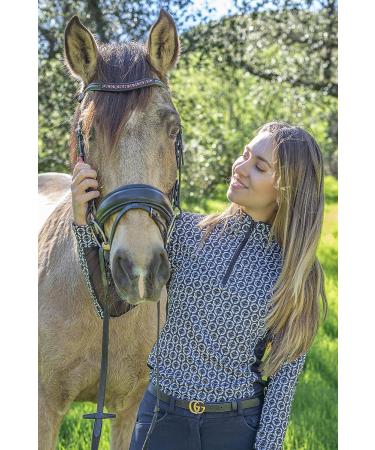 Equestrian Sun Shirt for Women - Long Sleeve Base Layer for Horseback Riding - English & Dressage Riders Gift - Black (Large) - Buy Online on GoSupps.com