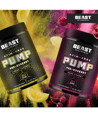 Beast Pharm Stim Free Pre Workout Powder Eddie Hall's Pump 30 Servings - Sour Cherry - Buy Online on GoSupps.com