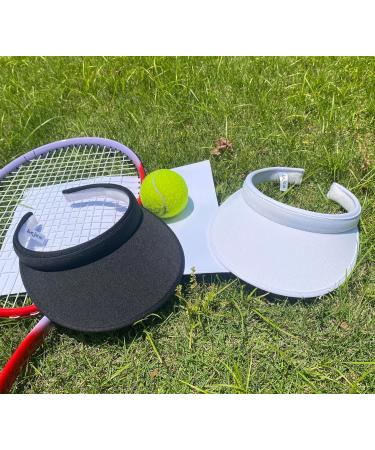 2 Pack White Clip On Sun Visor Hats for Women and Men - Wide Brim Visors for Outdoor Sports, Golf, Beach, Travel, Tennis - Buy Online on GoSupps.com