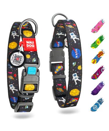 Waudog nylon collar dog dog hewing band large dogs dog collar medium-sized dog collar little dog dog dogs neck band nylon dog cloak puppy adjustable digital dog brand nasa 24-40 cm length 20 mm width
