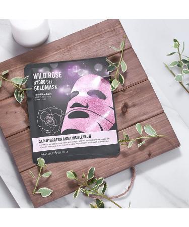 Masqueology Wild Rose Gold Hydro-Gel Mask - Collagen & Hydrating Facial Treatment (1 Pack) - Buy Online on GoSupps.com