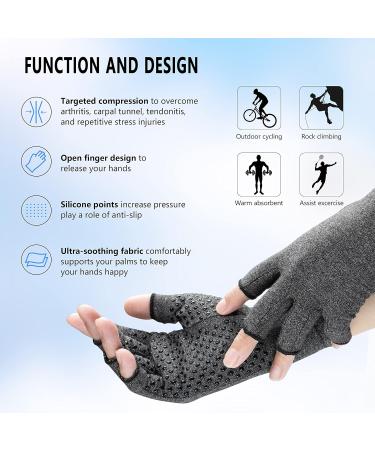 LXMY 2 Pairs Arthritis Gloves Compression Gloves Providing Warmth and Compression to Promote Healing Fingerless Design Relieve Pain from Rheumatoid Arthritis and Carpal Tunnel(M) M (Pack of 4) Grey - Buy Online on GoSupps.com