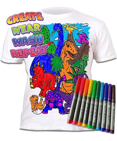 Splat Planet Color in Dinosaur T-Shirt | 10 Washable Pens | Reusable Design | Age 5-6 - Buy Online on GoSupps.com