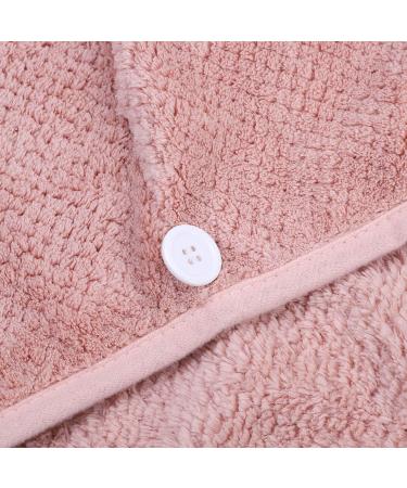 Super Absorbent Microfiber Hair Towel Cap - Coral Fleece Turban for Women | Quick Drying & No Frizz Hair Wrap - Ideal for Curly & Long Hair - Pink - Buy Online on GoSupps.com