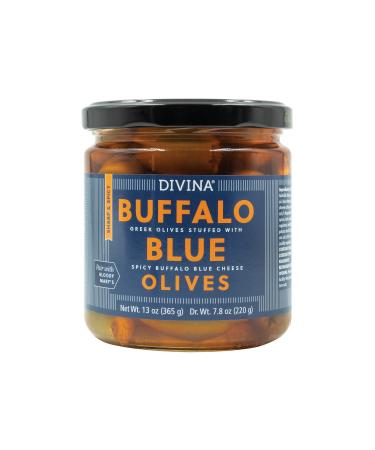 Divina Spicy Buffalo Blue-Cheese-Stuffed Greek Olives, 13 Ounce Net Weight