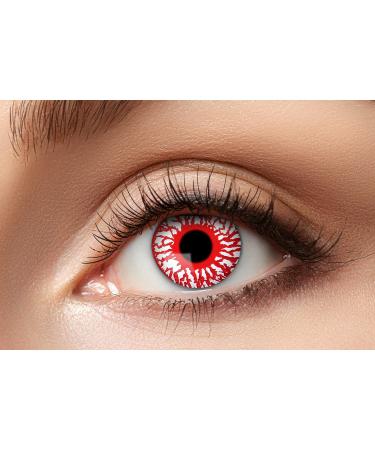 Eyecatcher 84065141-658 - Colored contact lenses 1 pair for 12 months red carnival Mardi Gras Halloween Bloodshot