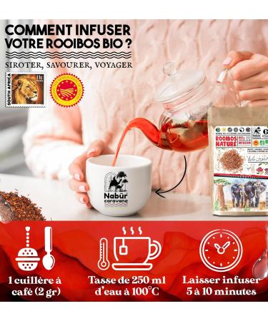 200gr Rooibos Nature BIO Nab r Rooibos Vrac BIO Th Rouge Antioxydant 0% Th ine 0% Caff ine Doux Relaxant - Buy Online on GoSupps.com