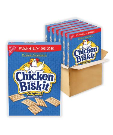 Chicken in a Biskit Original Baked Snack Crackers, Family Size, 6 - 12 Ounce Boxes (Pack of 6)