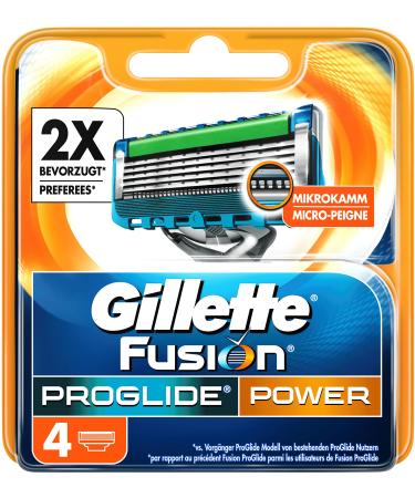 Discontinued model Gillette Fusion ProGlide Power razor blades 4 pieces 4 pieces (1 pack) standard packaging