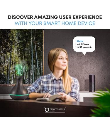 400ml Smart WiFi Ultrasonic Diffuser & Humidifier with Alexa & Google Home Control - Dark Brown - Buy Online on GoSupps.com