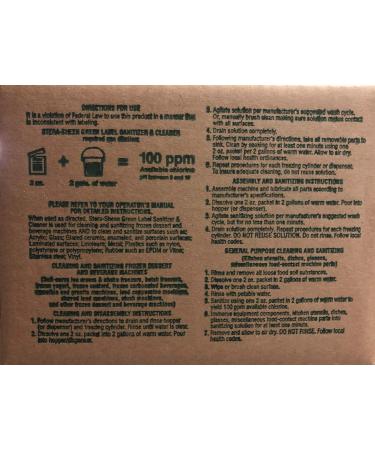 Stera-Sheen Green Label Sanitizer Packets Box of 100 x 2 Ounce Portion Sachets by Purdy Products SSG1002 - Buy Online on GoSupps.com
