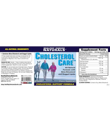 Cholesterol Care Supplement - All Natural Formula (2 bottles/120 Tablets) - Buy Online on GoSupps.com