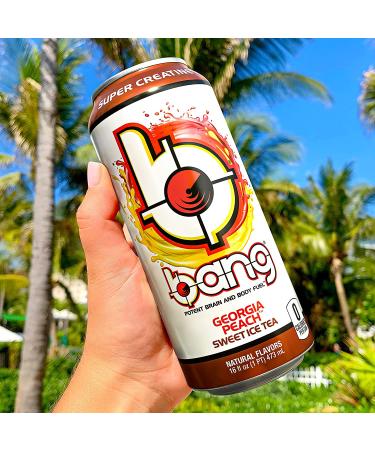 BANG Energy Drink Georgia Peach Sweet Tea 16 Fl Oz - Pack of 12 - Buy Online on GoSupps.com