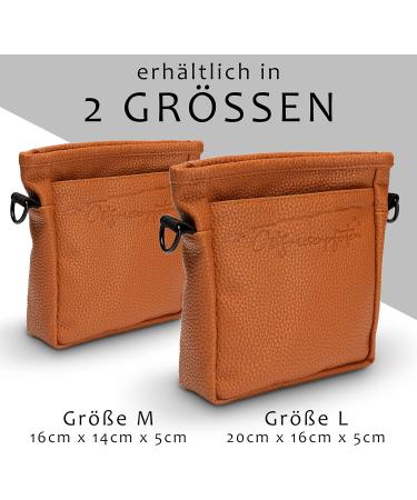 Ostfriesenpfoten Frieda Dog Treat Pouch - High-Quality Synthetic Leather Brown Size M - Easy Open Single-Handed Lock Gassitasche for Dog Owners | International Shipping - Buy Online on GoSupps.com