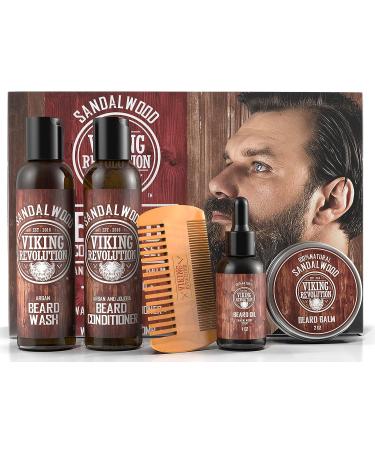 Ultimate Beard Care Conditioner Kit - Beard Grooming Set for Men with Wash, Oil, Balm, Comb - Sandalwood Scent - Buy Online on GoSupps.com