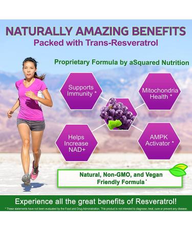 180 Capsules of 100% Natural Resveratrol with Red Wine Extract - Pure Heart Health Supplement - Extra Strength Antioxidant Pills - Buy Online on GoSupps.com