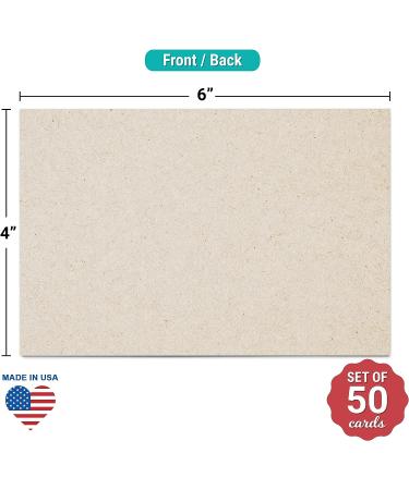 321Done Rustic 4x6 Blank Cards (Set of 50) - Thick Heavy Cardstock - Perfect for Invites, Greetings, Notes, Thank You - Kraft for Writing, Stamping, Printing, Art - Made in USA - Buy Online on GoSupps.com