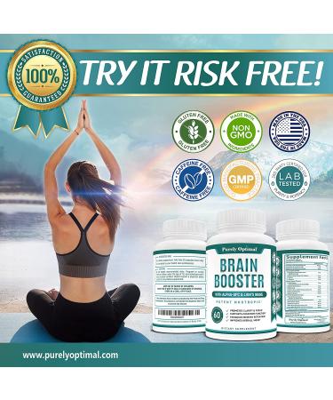 PURELY OPTIMAL Premium Brain Supplement - Boost Focus & Memory | 60 Capsules - Buy Online on GoSupps.com